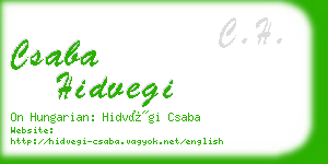 csaba hidvegi business card